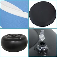 Outdoor All-Weather, Water-Resistant Inflatable Blow-Up Ottoman Pouf - Beach-Bound Stripe