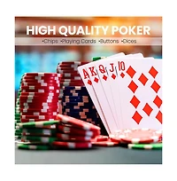 SereneLife Casino Poker Chip Set, 200 Pcs with Aluminum Carry Case