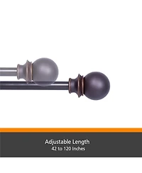 Kenney Birkin 3/4" Decorative Curtain Rod with Fast Fit Easy Installation