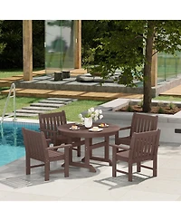 WestinTrends 5-Piece Hdpe Outdoor Patio Chair and Round Table Dining Set