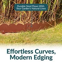 Outdoor Lawn and Garden Heavy-Duty Steel Scalloped Metal Flexible Landscape Edging Borders - 16' 5pk