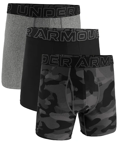 Under Armour Men's 3-Pack Performance Assorted 6" Boxer Briefs