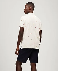 Tommy Hilfiger Men's Regular Fit Allover Flag Polo Shirt