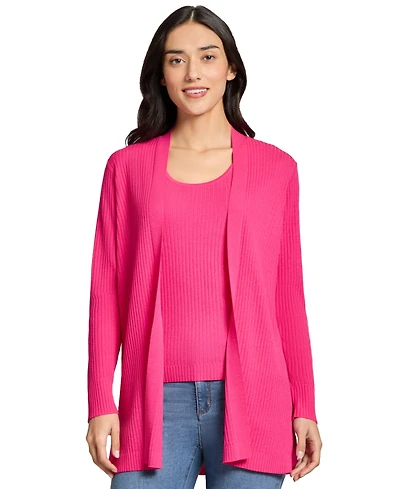 Jones New York Women's Petite Sutton Open-Front Cardigan