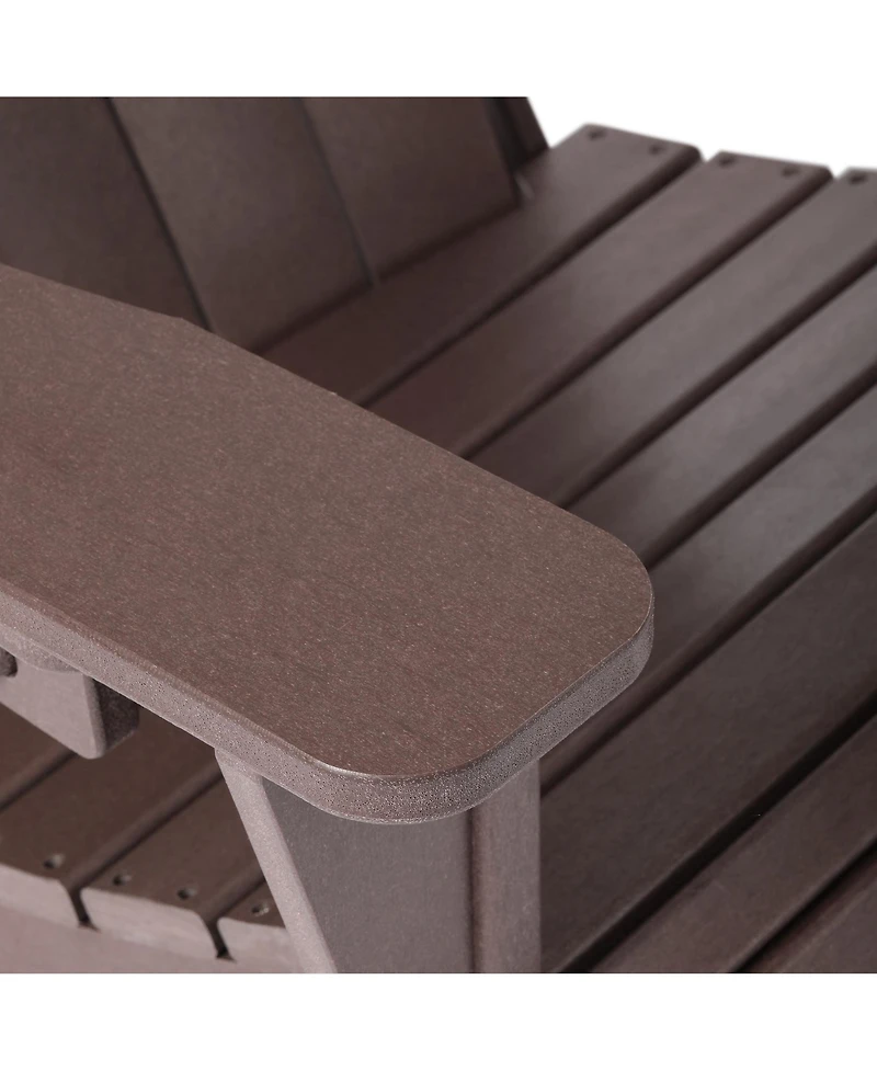 WestinTrends 3-Piece Adirondack Chair with Cup Holder and Folding Ottoman Table Set