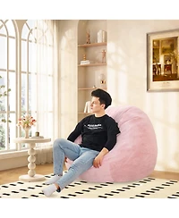 Giant Bean Bag Chair That Turns Into a Bed, Soft Convertible Floor Sofa for Bedroom or Gaming Room -The Pop Home