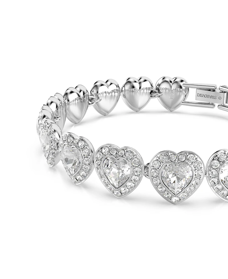 Swarovski Ariana Grande x Swarovski Rhodium Plated Heart Mixed Cuts Tennis Bracelet