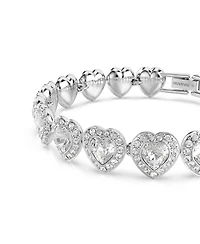 Swarovski Ariana Grande x Swarovski Rhodium Plated Heart Mixed Cuts Tennis Bracelet