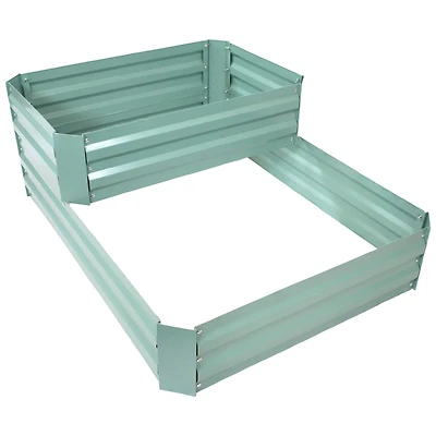 2-Tier Galvanized Steel Raised Garden Bed - 17.75" H