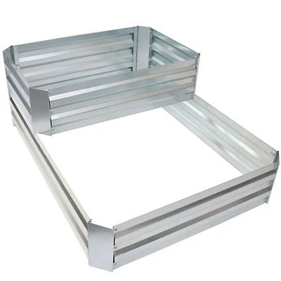 2-Tier Galvanized Steel Raised Garden Bed - 17.75" H