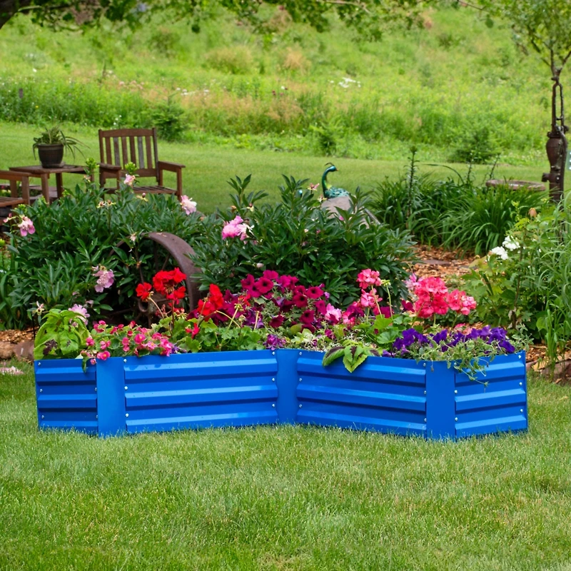 Galvanized Steel L-Shaped Raised Garden Bed