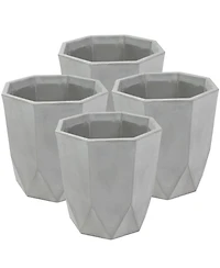 Indoor/Outdoor Modern Faceted Polyresin Flower Pot Planter - 14.75"