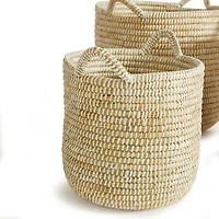 Rivergrass Round Baskets With Handles Set of 3