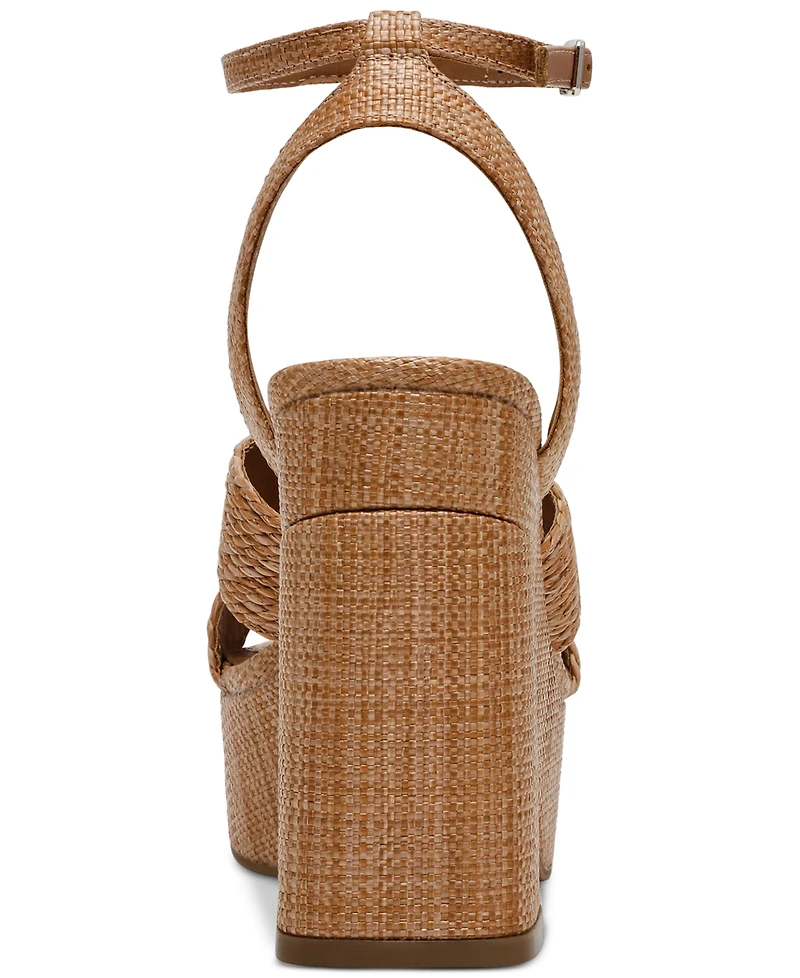 Dv Dolce Vita Women's Waylan Raffia Platform Crossband Dress Sandals