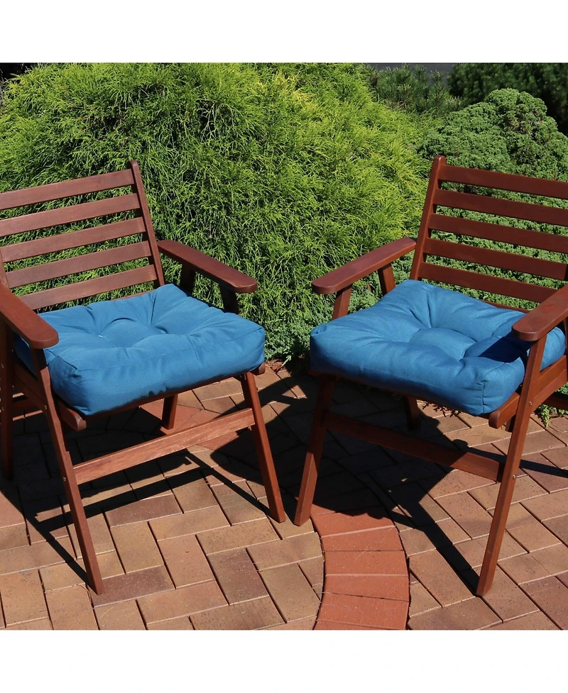 Indoor/Outdoor Square Tufted Patio Chair Seat and Back Cushions - 20" - 2pk