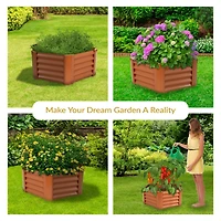 Raised Powder-Coated Steel Hexagon Planter Garden Bed Kit for Plants, Flowers, Vegetables and Herbs - 41" W x 16" Deep