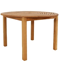 Outdoor Meranti Wood with Teak Oil Finish Wooden Round Patio Family Dining Table - 42" - Brown