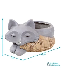 Finley the Fox Planter Statue - Indoor/Indoor Decorative Figurine - 12"