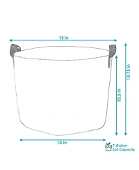 Garden Grow Bag with Handles Non-Woven Polypropylene Fabric, Black