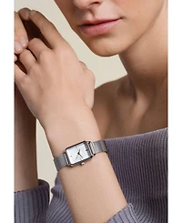 Rosefield Octagon Xs Women's Silver Tone Stainless Steel Mesh Bracelet Watch 24mm