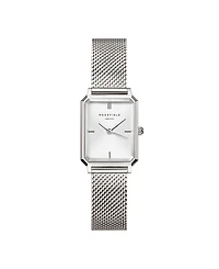 Rosefield Octagon Xs Women's Silver Tone Stainless Steel Mesh Bracelet Watch 24mm