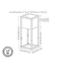 Modern Simplicity 8.25" Square Cold-Rolled Steel Outdoor Elevated Planter