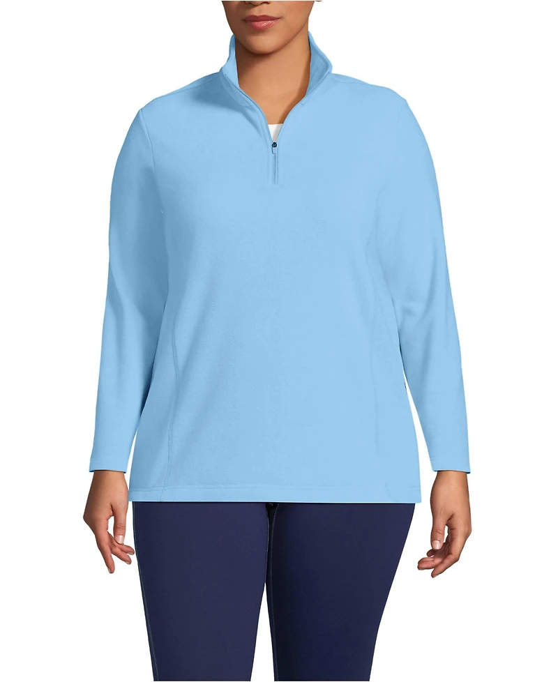 Lands' End Women's Plus Anyweather Fleece Quarter Zip Pullover