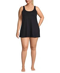 Lands' End Plus Scoop Neck Mini Swim Dress Swimsuit