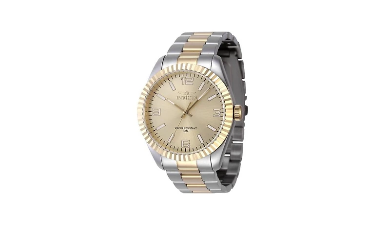 Invicta Men's 47457 Specialty Quartz 3 Hand Gold Dial Watch
