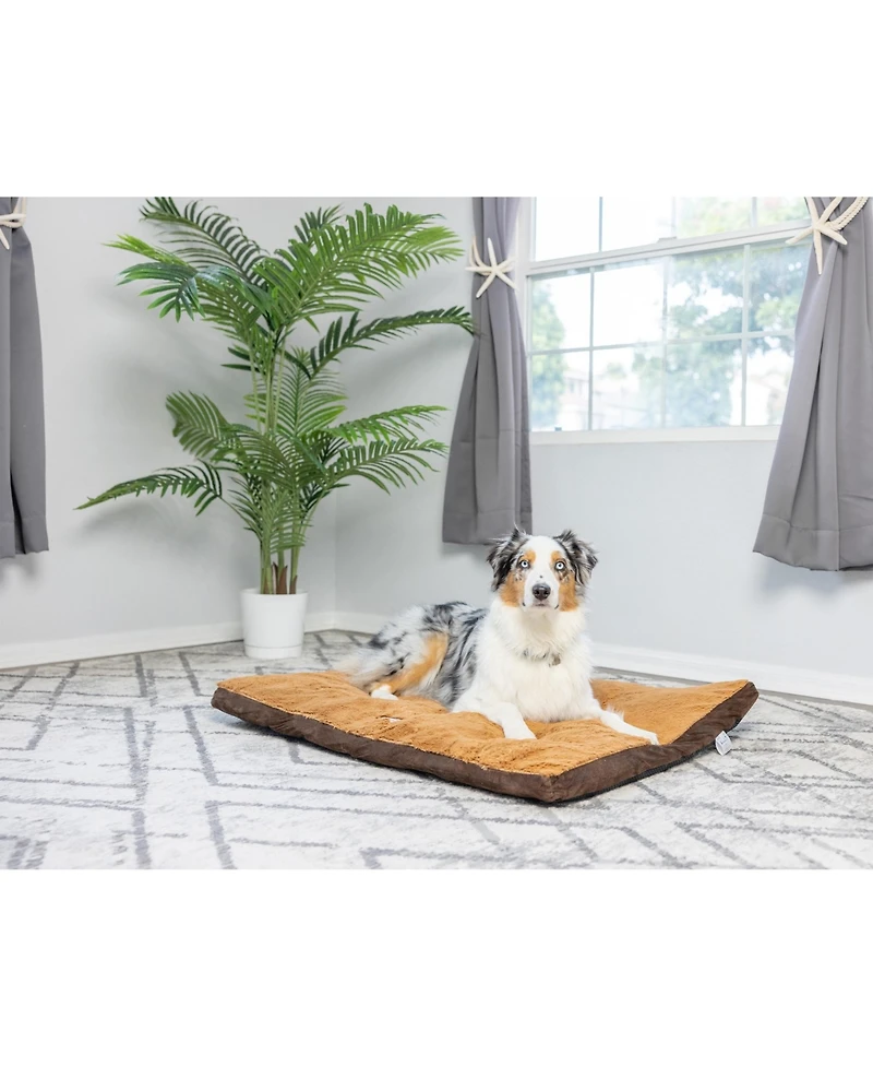 Armarkat M05HKF/Zs-l Large Pet Bed Mat with Poly Fill Cushion in Earth Brown & Mocha - Waterproof Lining, Skid-Free Base, 6 Months Warranty