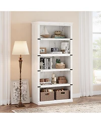 gaomon 5 Tier Bookcase, Farmhouse Book Shelf with Storage Open Display Bookshelves