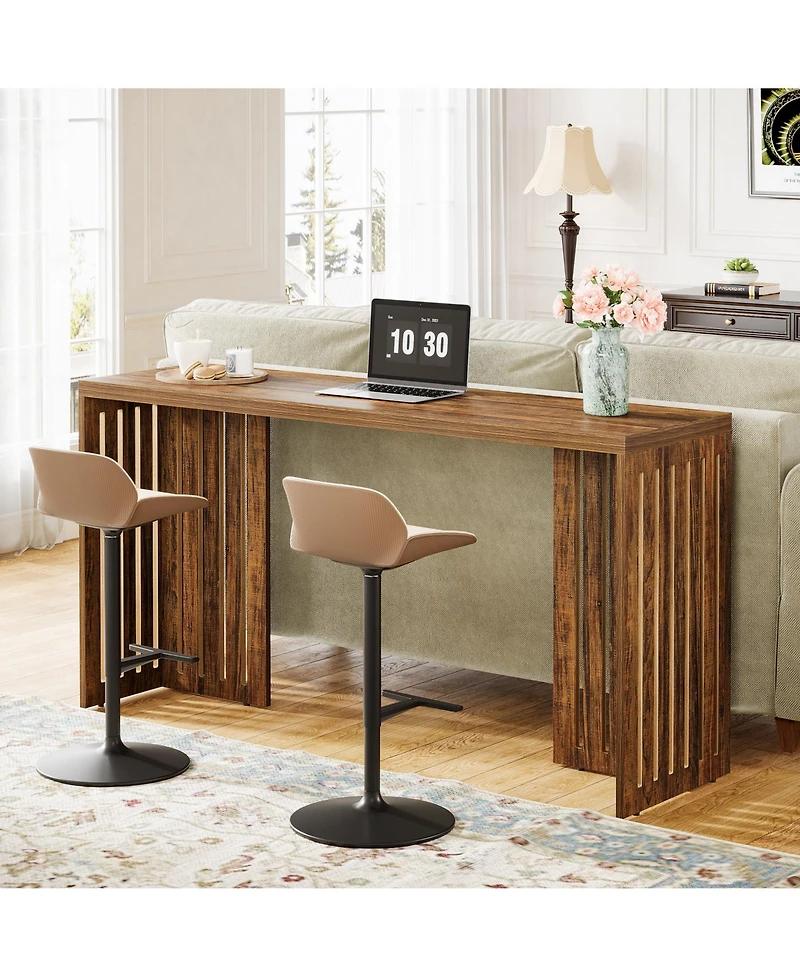 Tribesigns Bar Table, 63-Inch Counter Height Pub Table, Industrial Bar Height Table