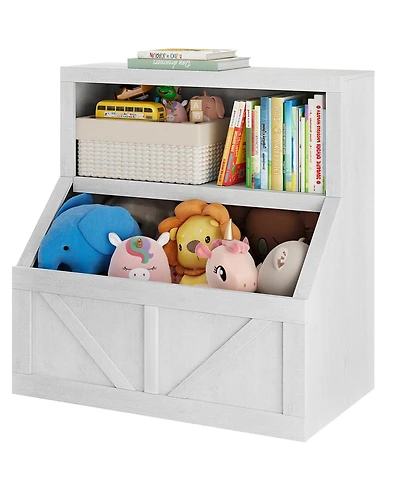 gaomon Kids Bookshelf, Wooden Toy Storage Organizer with Cubby
