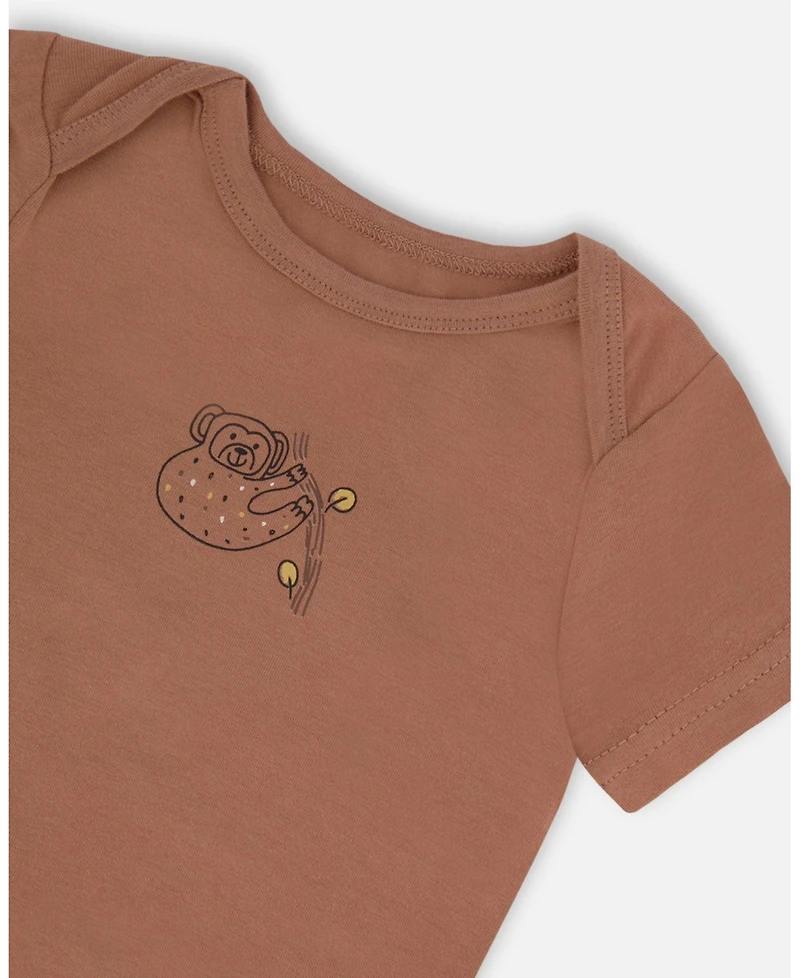 Deux par Deux Baby Boys Organic Cotton Onesie Brown