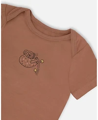 Deux par Deux Baby Boys Organic Cotton Onesie Brown