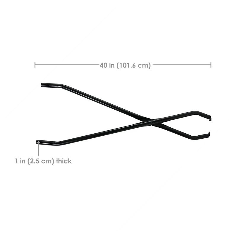 Indoor/Outdoor Fireplace or Fire Pit Heavy-Duty Metal Firewood Log Grabber Tool - 40" - Black