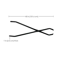 Indoor/Outdoor Fireplace or Fire Pit Heavy-Duty Metal Firewood Log Grabber Tool - 40" - Black