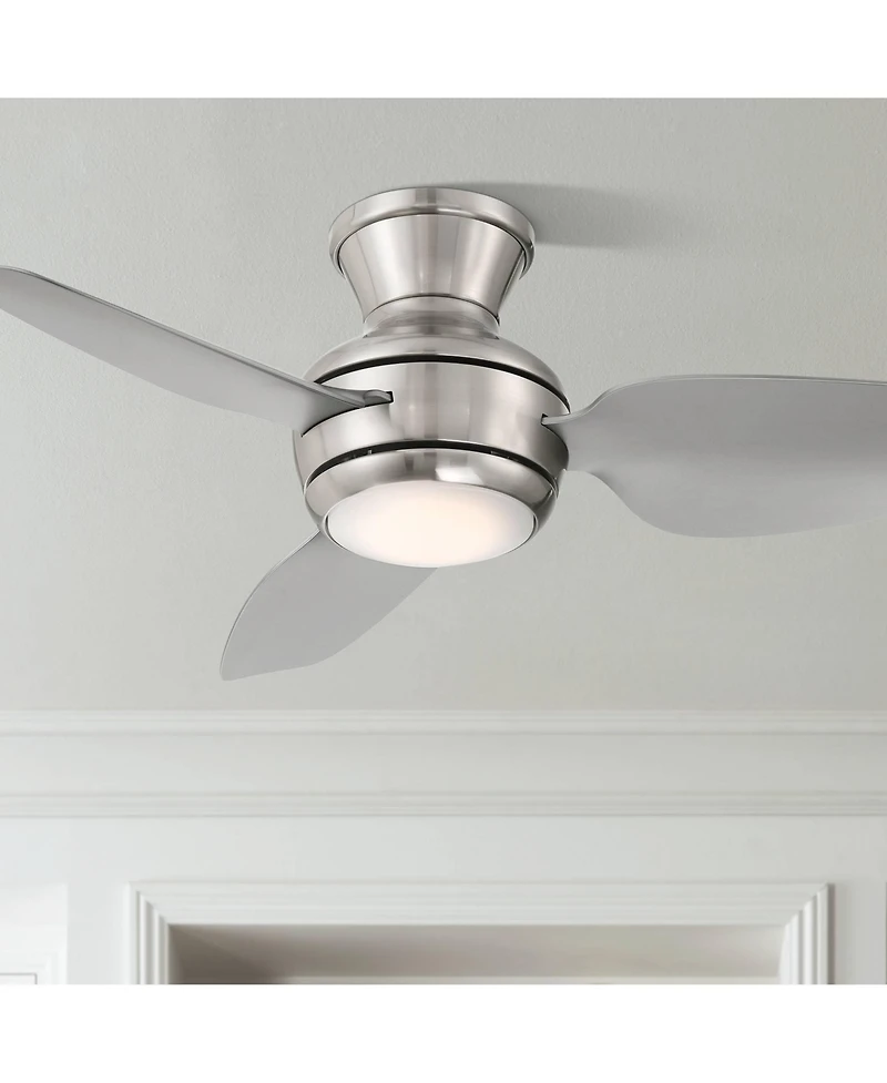 Casa Vieja 36" Whirl Modern Indoor Outdoor Ceiling Fan 3 Blade Led Light Remote Control Brushed Nickel Finish Bedroom Patio Hugger