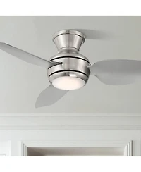Casa Vieja 36" Whirl Modern Indoor Outdoor Ceiling Fan 3 Blade Led Light Remote Control Brushed Nickel Finish Bedroom Patio Hugger