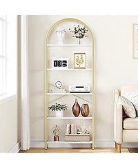 gaomon Bookshelf Tall Bookcase Arched Standing Bookshelves