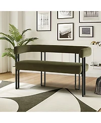 Velvet Upholstered 2-Seater Bench, Modern Loveseat Sofa for Living Room, Bedroom, or Entryway-Maison Boucle