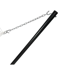 Outdoor 2-Person Double Cotton Rope Hammock with Wood Spreader Bar and 15ft Black Steel Stand - Cream