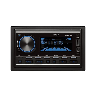 Pyle Double Din Marine Bluetooth Stereo Receiver with Dvd/Cd/MP3/Usb/Aux - Black