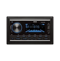 Pyle Double Din Marine Bluetooth Stereo Receiver with Dvd/Cd/MP3/Usb/Aux - Black