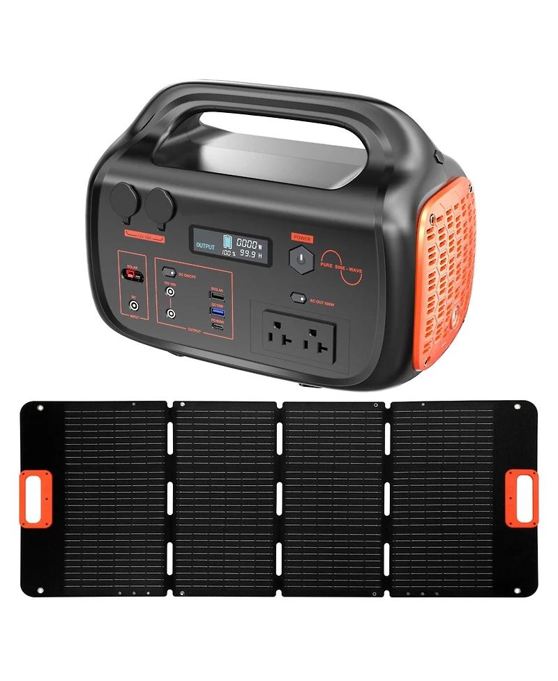 Mondawe 600W Portable Power Station with 200W Solar Panel