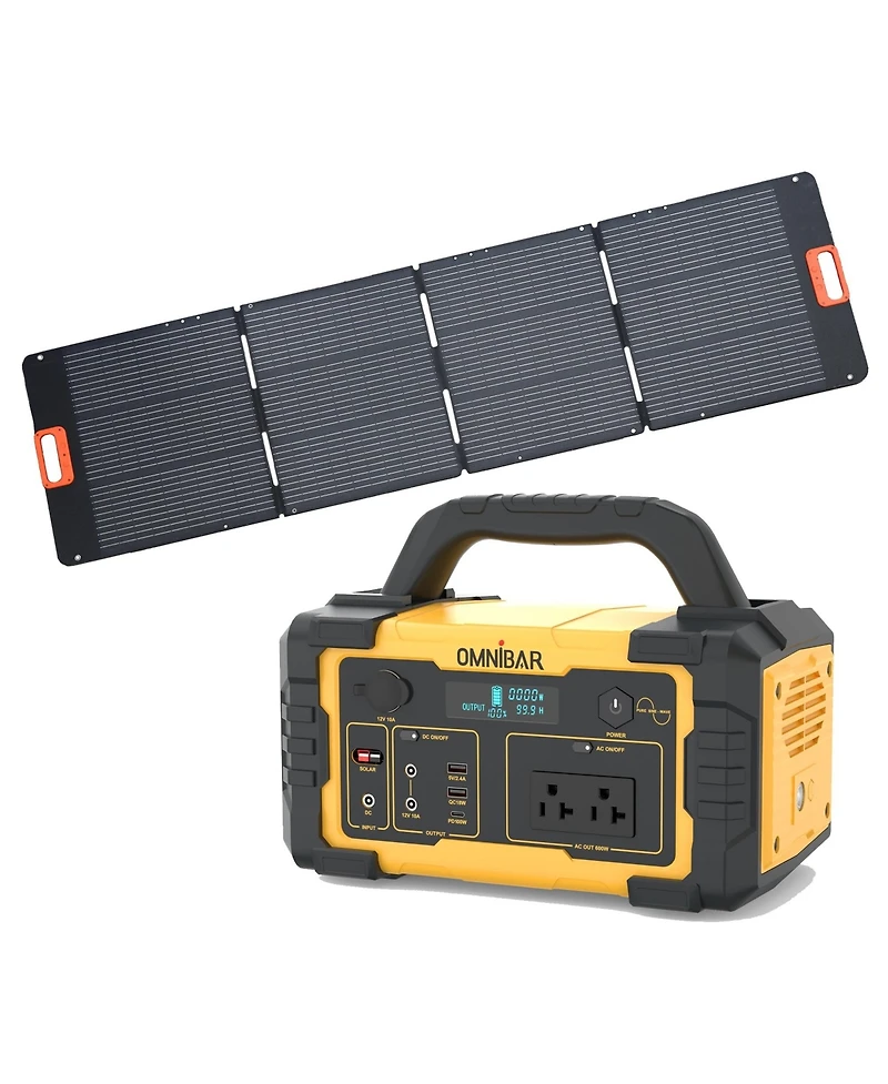 Mondawe 600W Portable Power Station with 200W Solar Panel
