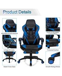 Gouun Adjustable Gaming Chair with Footrest for Home Office