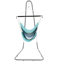 Polyester Rope Hanging Caribbean-Style Hammock Chair Swing for Patio, Porch, or Yard - Lagoon Stripes