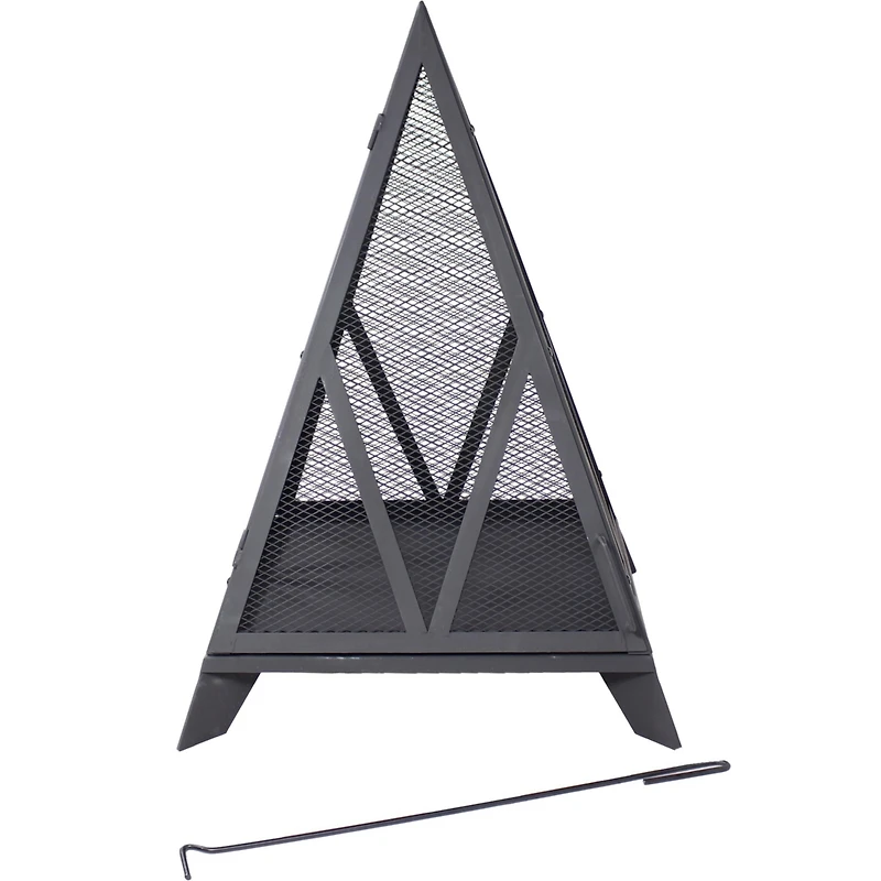 Majestic Pyramid Steel Mesh Fire Pit - Black