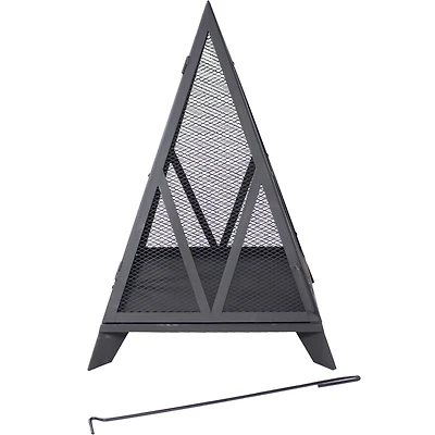 Majestic Pyramid Steel Mesh Fire Pit - Black